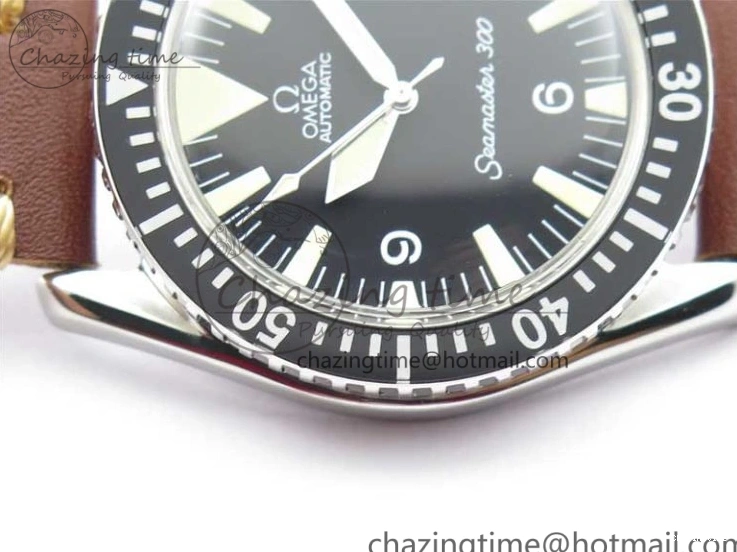 1219 Vintage Seamaster 300 No Date SS B12 Black Dial On Brown Leather Strap A2836 (Free Nylon Strap) Comfortable 7912